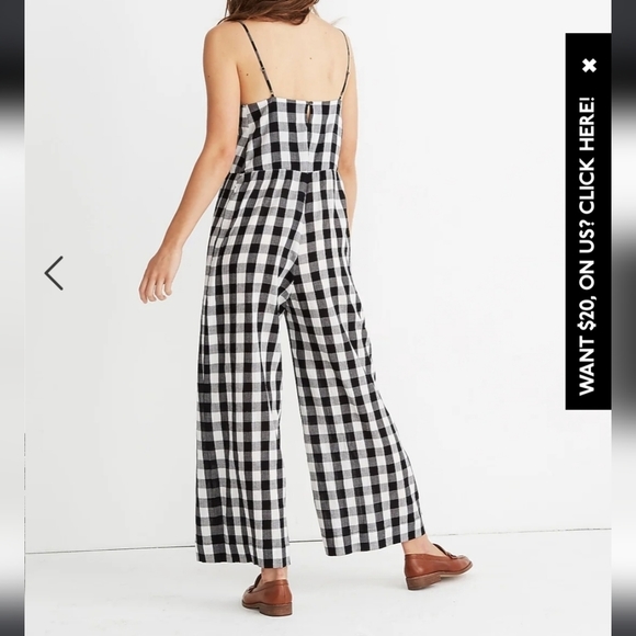 MADEWELL Cami Wide-Leg Jumpsuit in Gingham Check - Picture 2 of 11